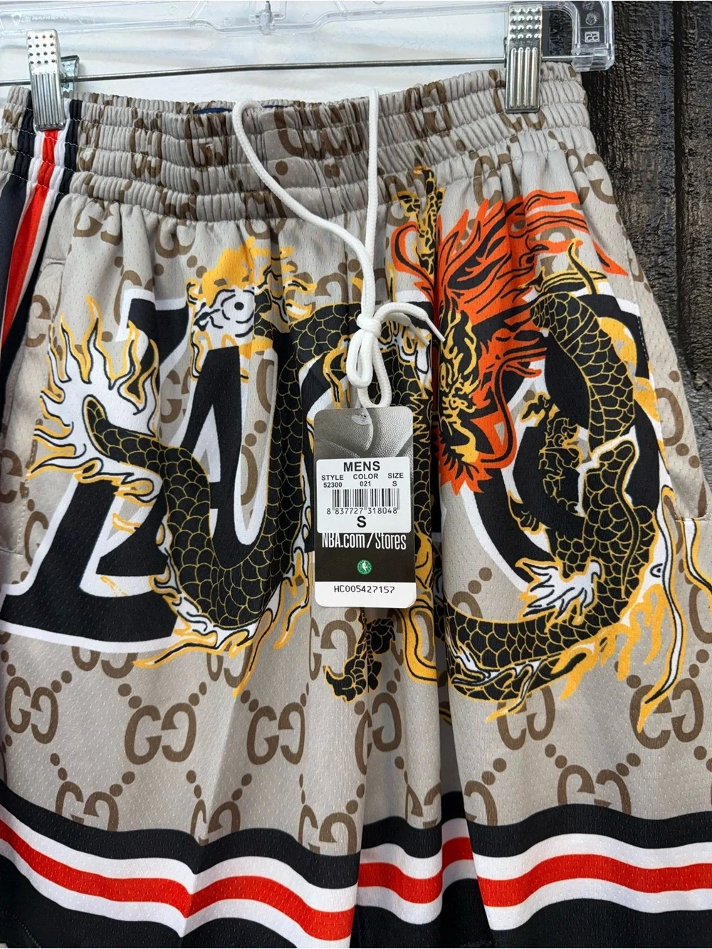 New Era x Nba Los Angeles Lakers Dragon-Print Athletic monogram shorts small - Picture 2 of 6